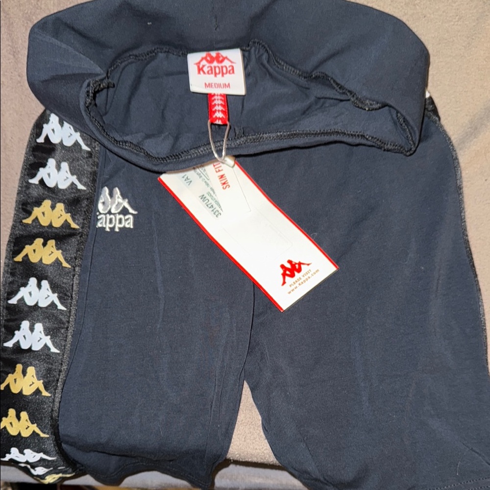 Kappa Women’s Black Joggers with Logo Stripes